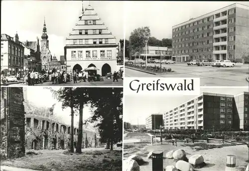 Greifswald Rathaus Boddenhus Klosterruine Kat. Greifswald