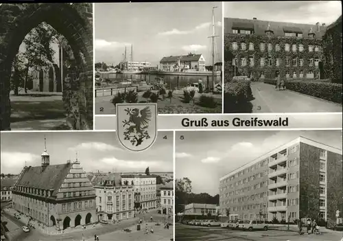 Greifswald Klosterruine Boddenhus Rathaus Universitaet Kat. Greifswald