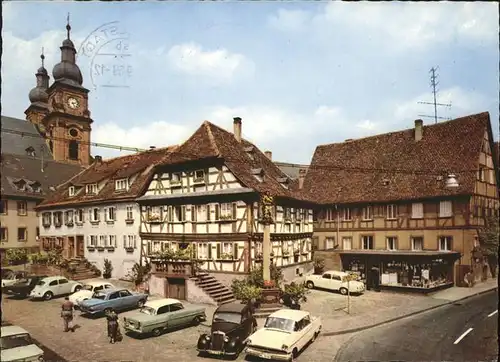 Amorbach Luftkurort Marktplatz Kirche Kat. Amorbach