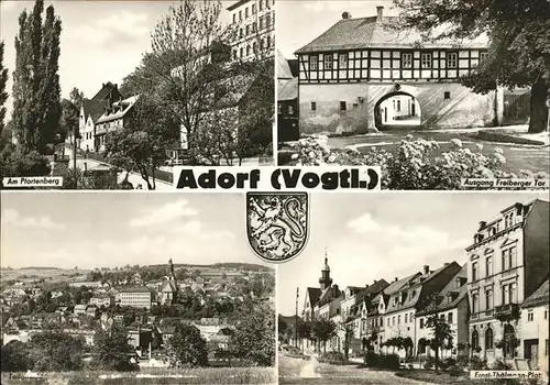 Adorf Vogtland Stadtwappen Ernst-Thaelmann-Platz Freiberger Tor Kat. Adorf