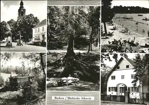 Buckow Maerkische Schweiz Markt Schermuetzelsee Waldbahn Strandbad Kat. Buckow Maerkische Schweiz