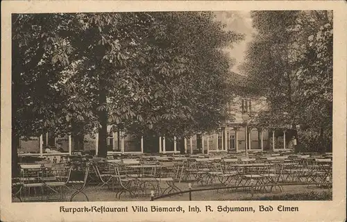 Bad Elmen Kurpark Restaurant Villa Bismarck R. Schumann Terrasse Kat. Schoenebeck