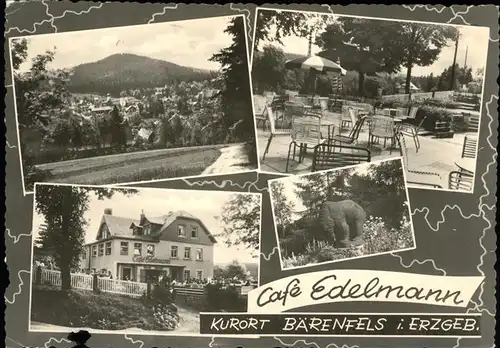 wz37895 Baerenfels Erzgebirge Cafe Edelmann Terrasse Kategorie. Altenberg Alte Ansichtskarten