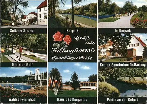 Fallingbostel Boehme Kurgasthaus Waldschwimmbad Minigolf Kurpark Dr. Hartung Kat. Bad Fallingbostel