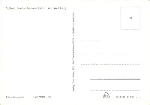 Bad Frankenhausen Am Weinberg Kat. Bad Frankenhausen