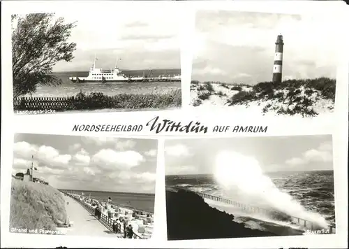 Wittduen Landungsbruecke Leuchtturm Strand Promenade Sturmflut Kat. Wittduen