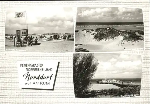 Norddorf Amrum Kniepsand Duenen Strand Landungsbruecke Kat. Norddorf