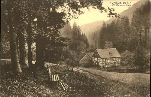 Hohegeiss Wolfsbachmuehle Kat. Braunlage