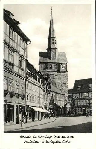 Osterode Harz Stadt 800 Jahre Marktplatz St. Aegidien Kirche / Osterode am Harz /Osterode Harz LKR