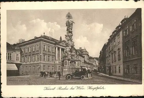 Baden Wien Hauptplatz Pestsaeule Kat. Baden