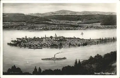 Reichenau Bodensee Gesamtansicht Kat. Reichenau