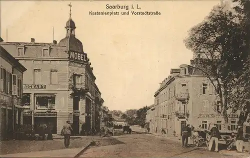 aw15000 Saarburg Saar Kastanienplatz Kategorie. Saarburg Alte Ansichtskarten