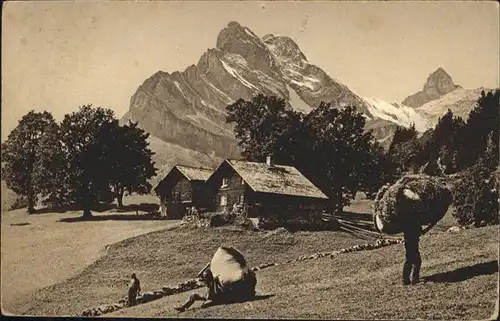 Braunwald GL Ortstock hoher Turm / Braunwald /Bz. Glarus