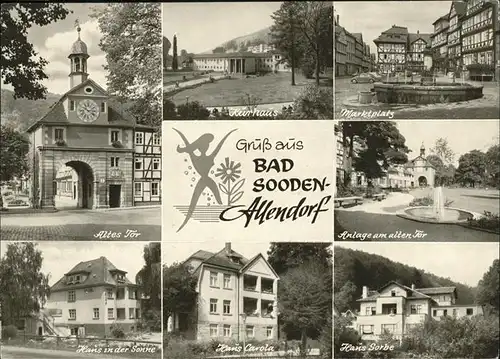 Bad Sooden-Allendorf Marktplatz Kurhaus Haus in der Sonne Haus Carola Haus Sorbe Brunnen / Bad Sooden-Allendorf /Werra-Meissner-Kreis LKR
