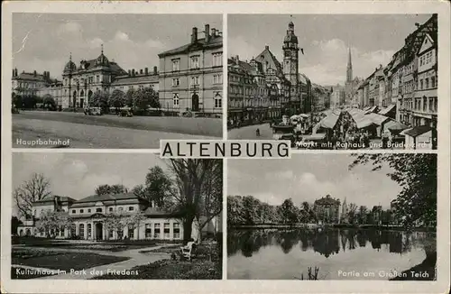 Altenburg Thueringen Hauptbahnhof Markt Park des Friedens / Altenburg /Altenburger Land LKR