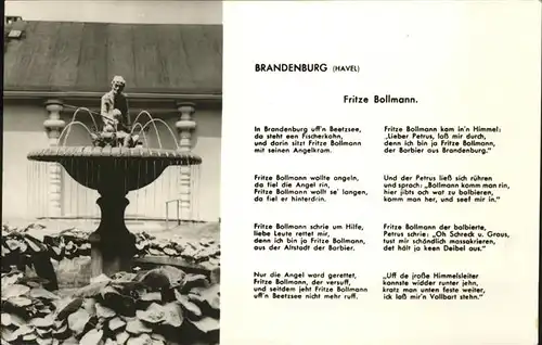 Brandenburg Havel Gedicht Brunnen / Brandenburg /Brandenburg Havel Stadtkreis