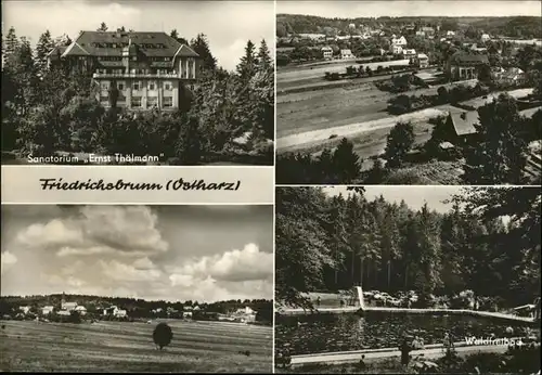 Friedrichsbrunn Harz Sanatorium Ernst Thaelmann Waldfreibad / Friedrichsbrunn /Harz LKR