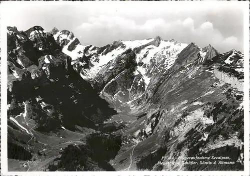 Saentis AR Seealpsee Schaefler Meglisalp Fliegeraufnahme / Saentis /Rg. Saentis