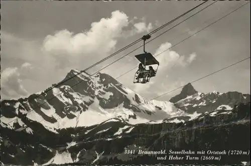 Braunwald GL Braunwald Sesselbahn Ortstock Hoher Turm x / Braunwald /Bz. Glarus