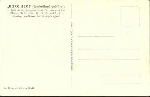 Winterthur Winterthur Burg Hegi Glasgemaelde Wappen * / Winterthur /Bz. Winterthur City