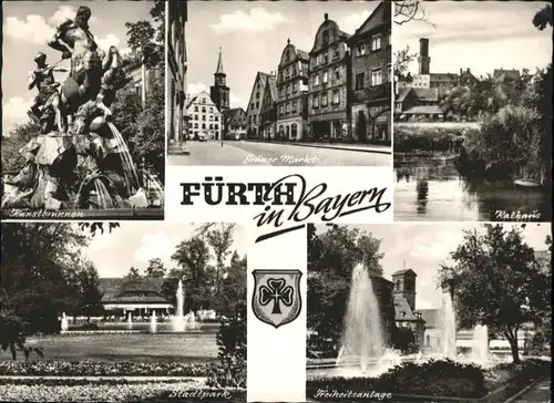 Fuerth Bayern Fuerth Brunnen Rathaus gruener Markt * / Fuerth /Fuerth LKR