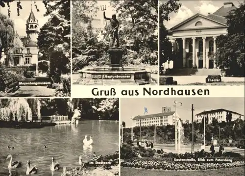 Nordhausen Thueringen Nordhausen Meyenburgmuseum Neptunbrunnen Theater Stadtpark Rautenstrasse * / Nordhausen /Nordhausen LKR