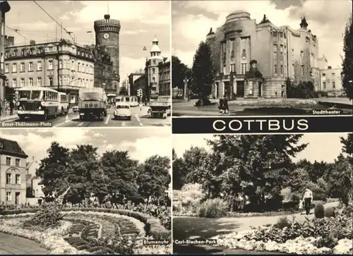 Cottbus Cottbus Ernst Thaelmann Platz Theater Blumenuhr Carl Blechen Park x / Cottbus /Cottbus Stadtkreis