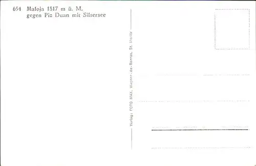 Maloja GR Piz Duan Silsersee / Maloja Graubuenden /Bz. Maloja