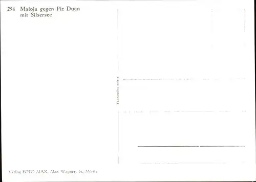 Maloja GR Silsersee / Maloja Graubuenden /Bz. Maloja