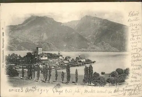 hw01034 Spiez BE Panorama Kategorie. Spiez Alte Ansichtskarten
