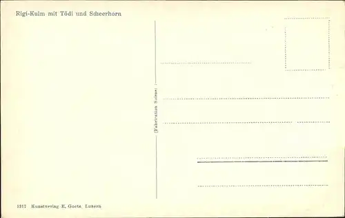 Rigi Kulm Toedi Scheerhorn Zug Kat. Rigi Kulm