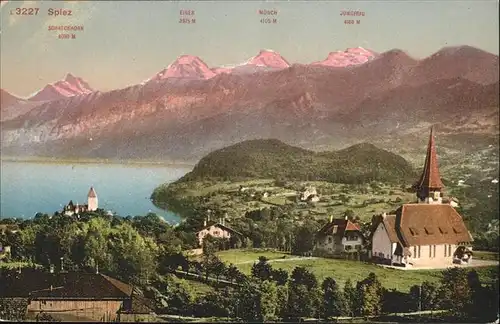 hw03685 Spiez BE Eiger Moench Jungfrau  Kategorie. Spiez Alte Ansichtskarten