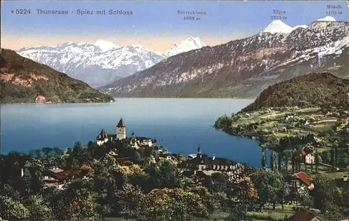 hw03686 Spiez BE Schloss Eiger Moench Schreckhorn Kategorie. Spiez Alte Ansichtskarten