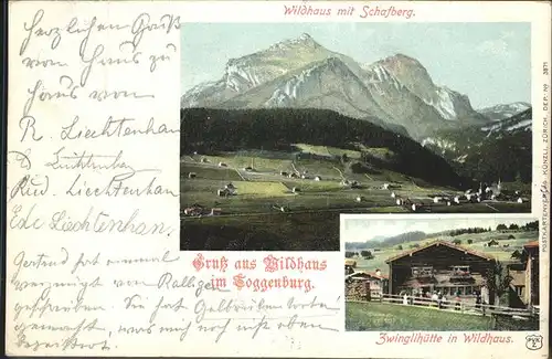 Wildhaus SG Zwinglihuette Schafberg Kat. Wildhaus