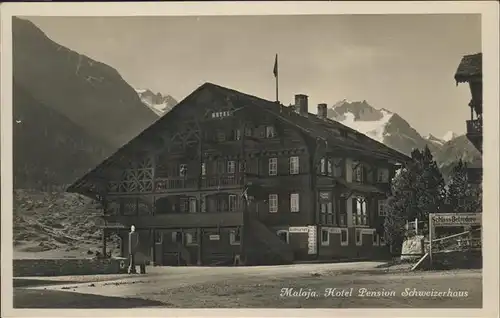 Maloja GR Hotel Pension Schweizerhaus / Maloja Graubuenden /Bz. Maloja