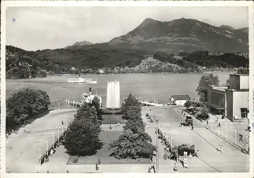 Luzern LU Bahnhofsplatz mit Rigi