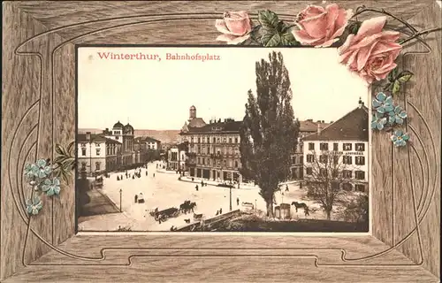 Winterthur Bahnhofsplatz Kutsche Rose Kat. Winterthur