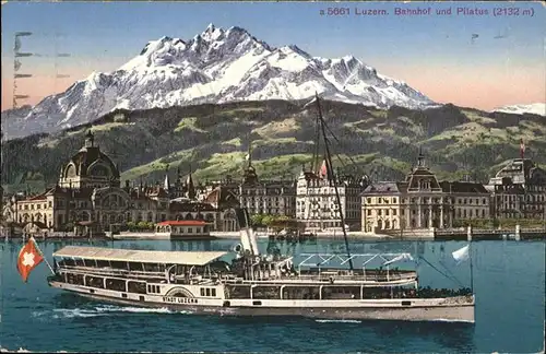 Luzern LU Bahnhof Pilatus Schiff Stadt Luzern Kat. Luzern