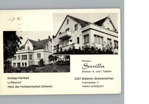 Malente-Gremsmuehlen Pension Seevilla / Malente /Ostholstein LKR