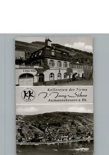 Assmannshausen Kellereien Firma J. Jung Soehne / Ruedesheim am Rhein /