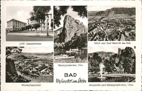 Bad Muenster Stein Ebernburg LVA-Sanatorium Kurgarten Rheingrafenstein / Bad Muenster am Stein-Ebernburg /Bad Kreuznach LKR