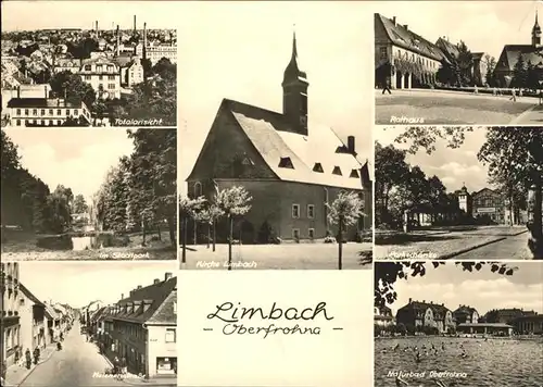 Limbach-Oberfrohna Rathaus Naturbad Kirche Helenenstrasse Kat. Limbach-Oberfrohna