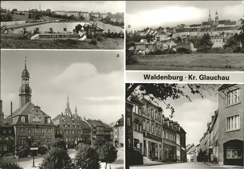 Waldenburg Sachsen Freibad Rathaus Altenburger Str.  Kat. Waldenburg Sachsen