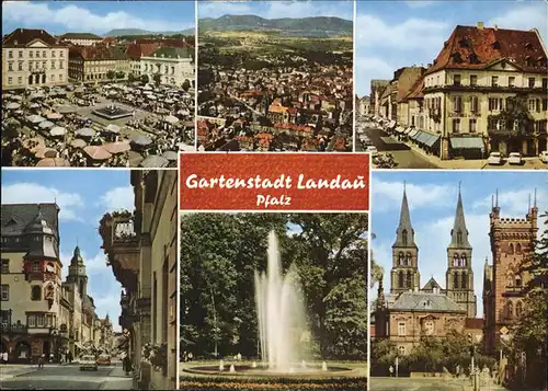 Landau Pfalz Springbrunnen Flugaufnahme Kat. Landau in der Pfalz