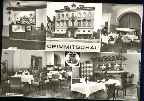 Crimmitschau Diskothek Bar Grosses Restaurant Reception Haus der Einheit Kat. Crimmitschau