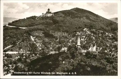 Weinheim Bergstrasse Wachenburg Ruine Windeck Kat. Weinheim