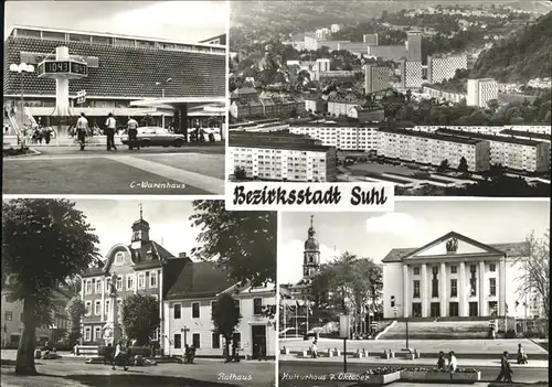 Suhl Kulturhaus 7.Oktober Rathaus C-Warenhaus Kat. Suhl