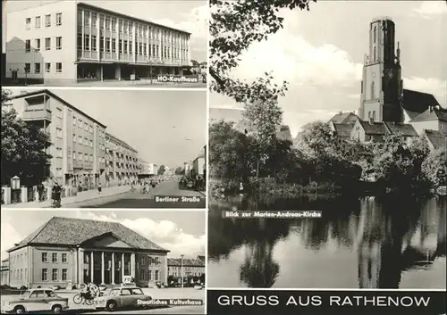 Rathenow HO Kaufhaus Berliner Strasse Staatliches Kulturhaus Marien Andreas Kirche Kat. Rathenow