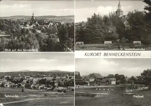 Benneckenstein Gondelteich St. Laurentiuskirche Teilansicht Freibad Kat. Benneckenstein