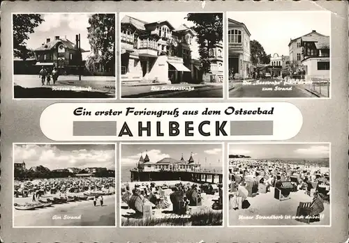 Ahlbeck Bahnhof Lindenstrasse Seestrasse Strandleben Seebruecke Kat. Heringsdorf